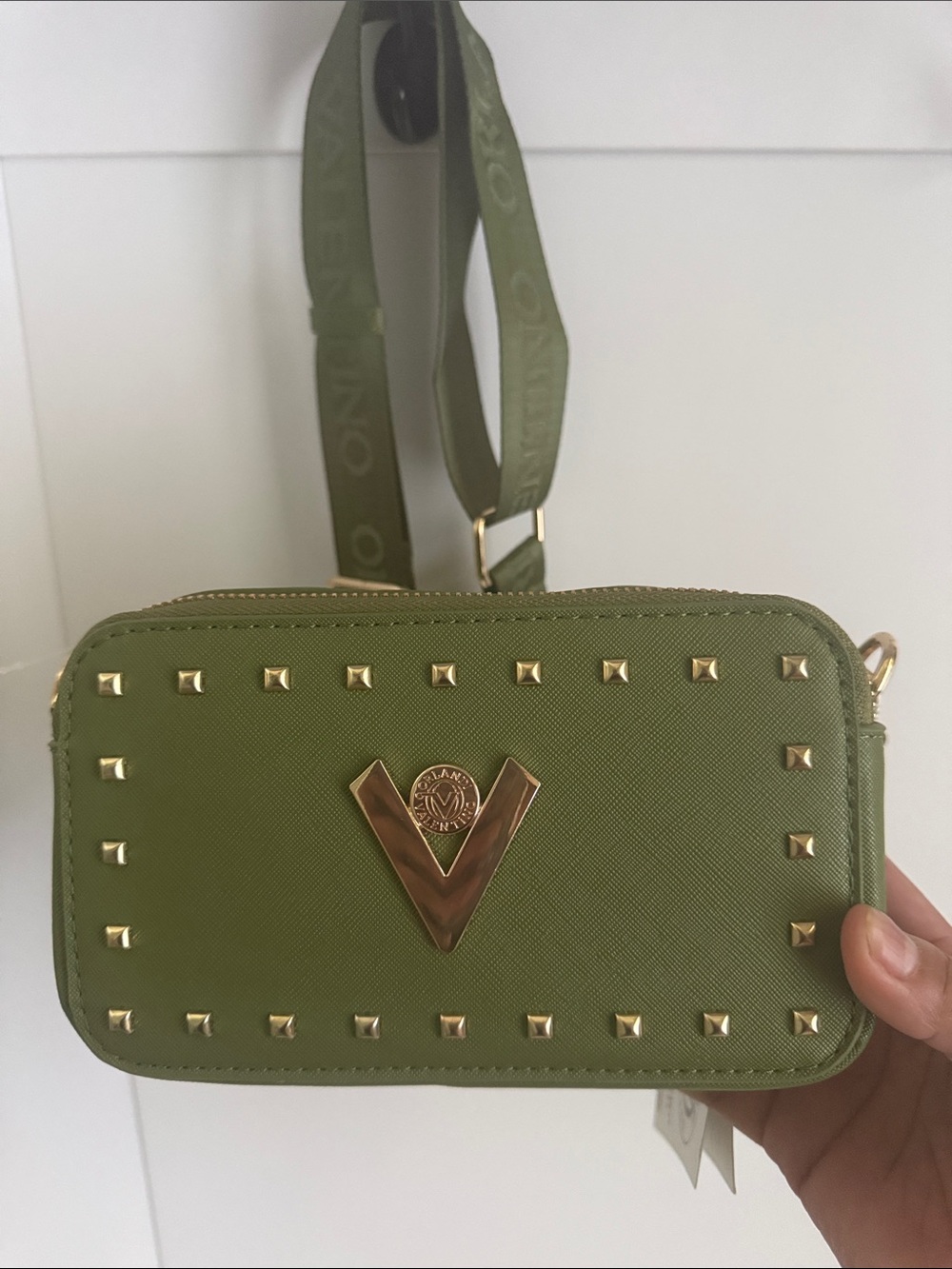 BN Valentino O Olive Green Crossbody Bag